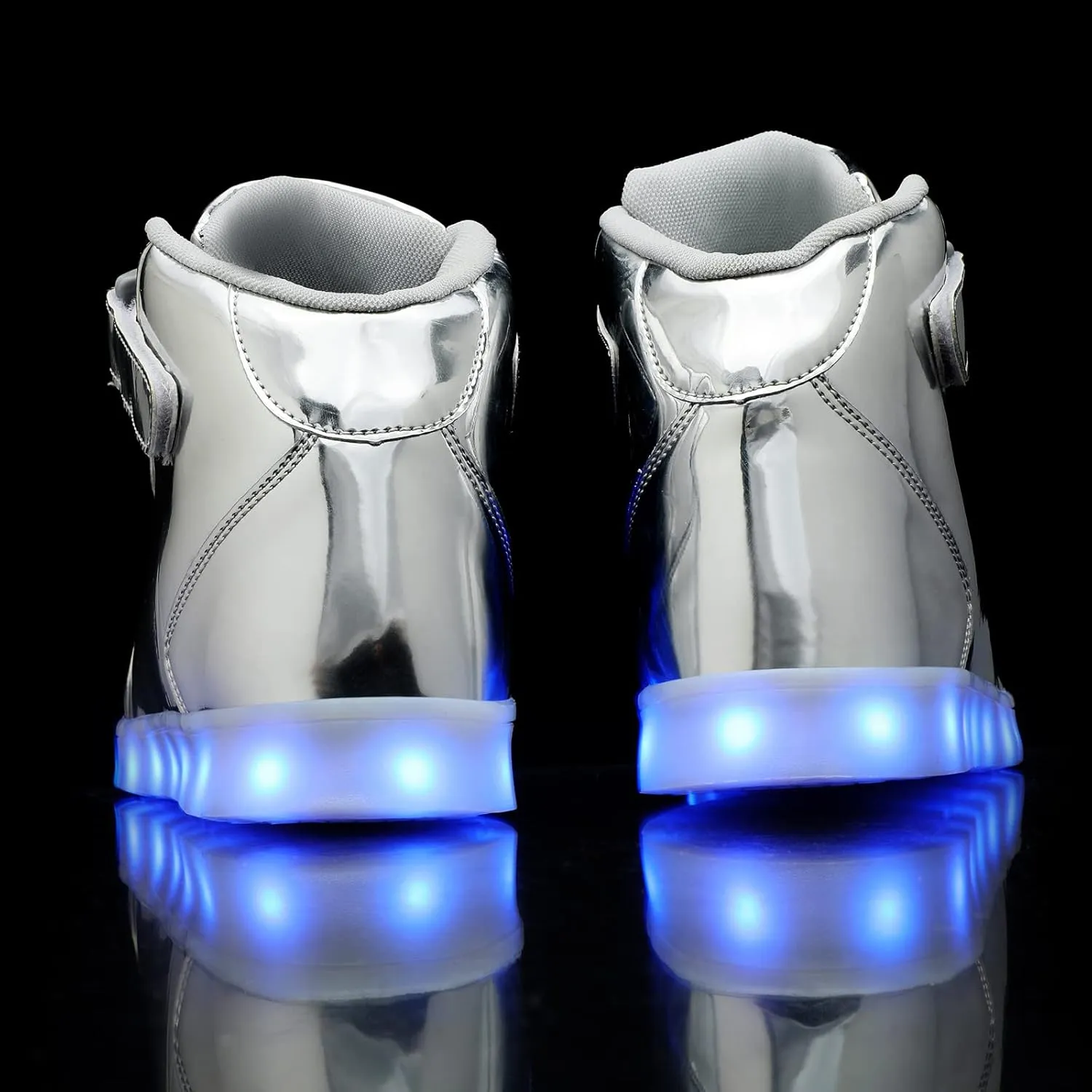 Wooowyet Kids LED Sneakers for Boys Hook&Loop Low Light Up Shoes LED Girls USB Recharging