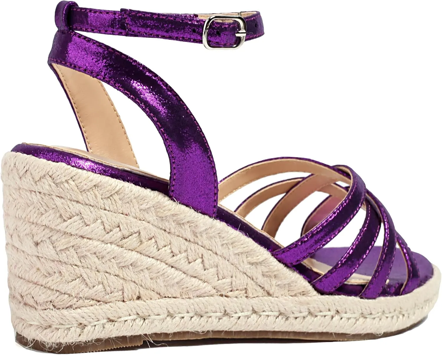 XIEDA Women's Open Toe Platform Strappy Espadrilles Wedges 3 Inch for Vacation Beach Dressy Comfortable Summer Wedge Sandals