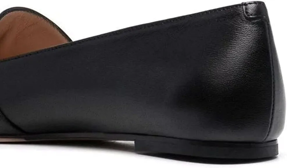 YDN Women Chic Closed Toe Ballet Flats Metal Chain Slip On Pumps Loafers Soft Walking Shoes