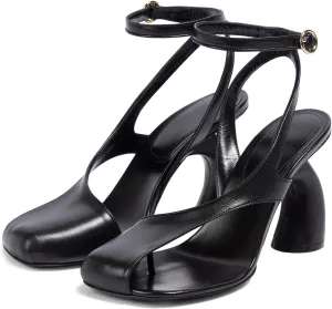 Yishaweiqi Women's Bridal Heeled Sandals Square Toe High Heels Ankle Strap Buckle Dress Pumps