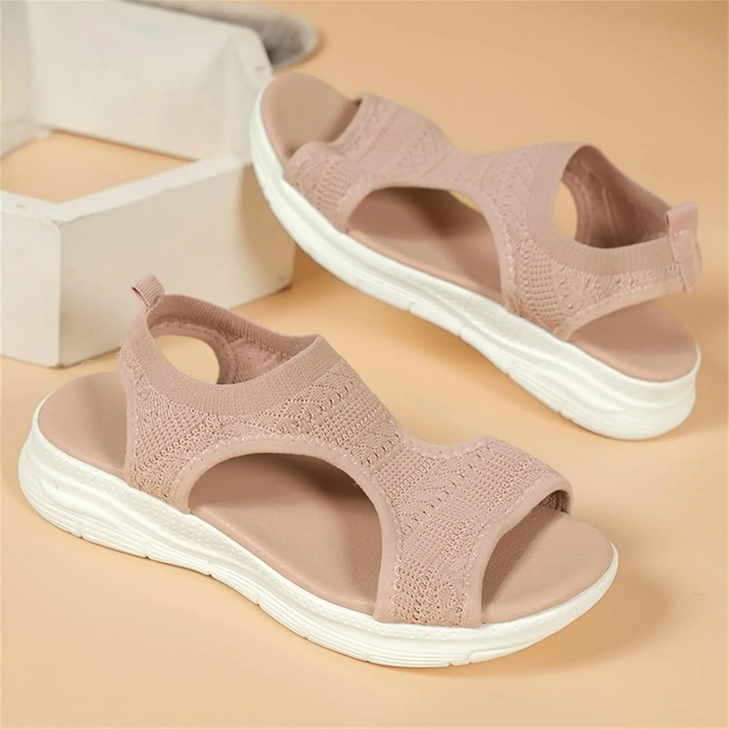 YOLAI Women Close Toe Walking Sandals Dress Summer Wedges Heels for Women Ankle Strap Orthopedic Comfortable Hollow Beach Shoes