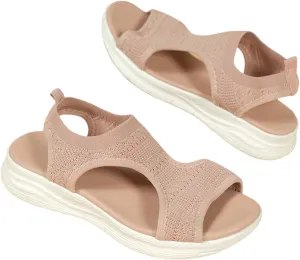 YOLAI Women Close Toe Walking Sandals Dress Summer Wedges Heels for Women Ankle Strap Orthopedic Comfortable Hollow Beach Shoes