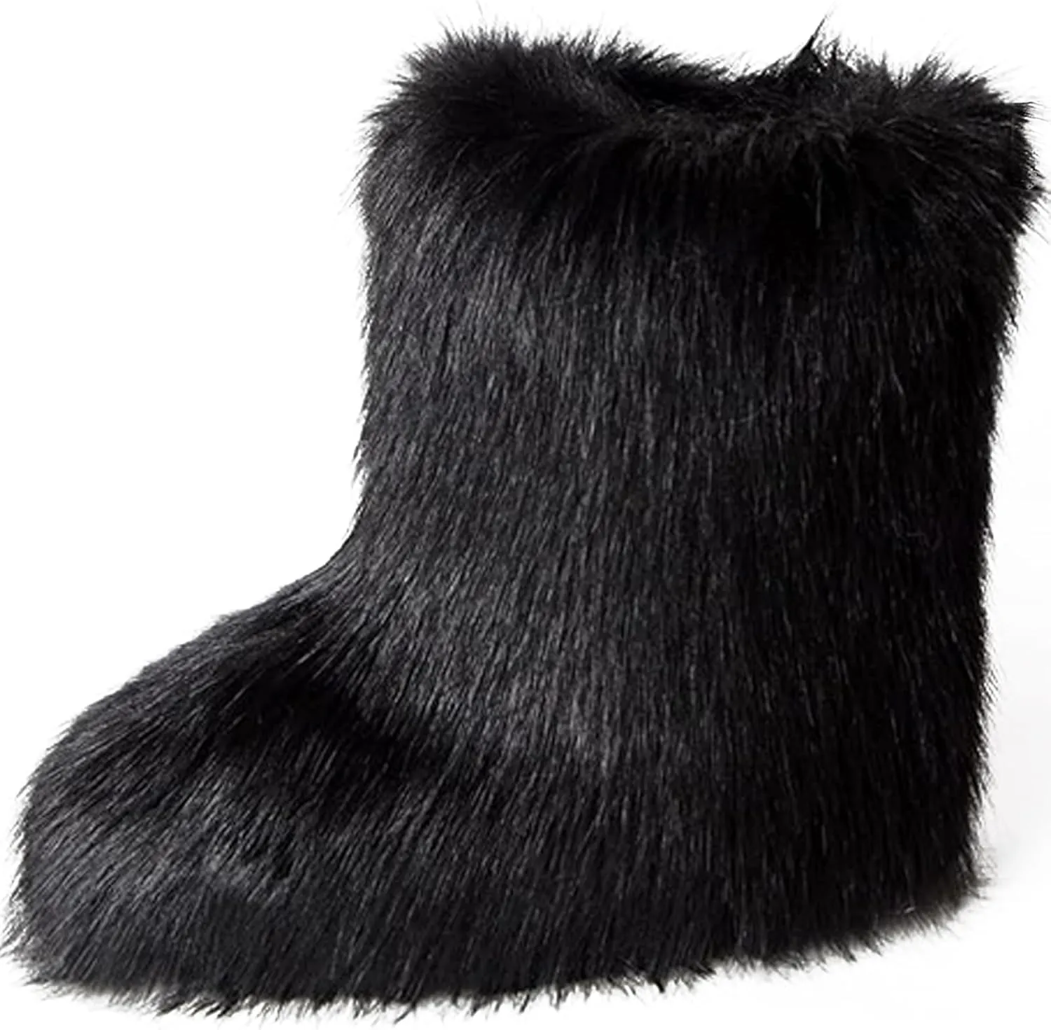 YXCFEWD Fur Boots for Women Winter Fluffy Furry Boots for Girls Flat Heel Snow Boots